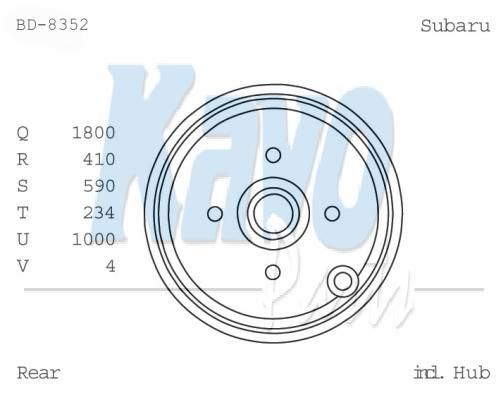 KAVO PARTS Тормозной барабан BD-8352